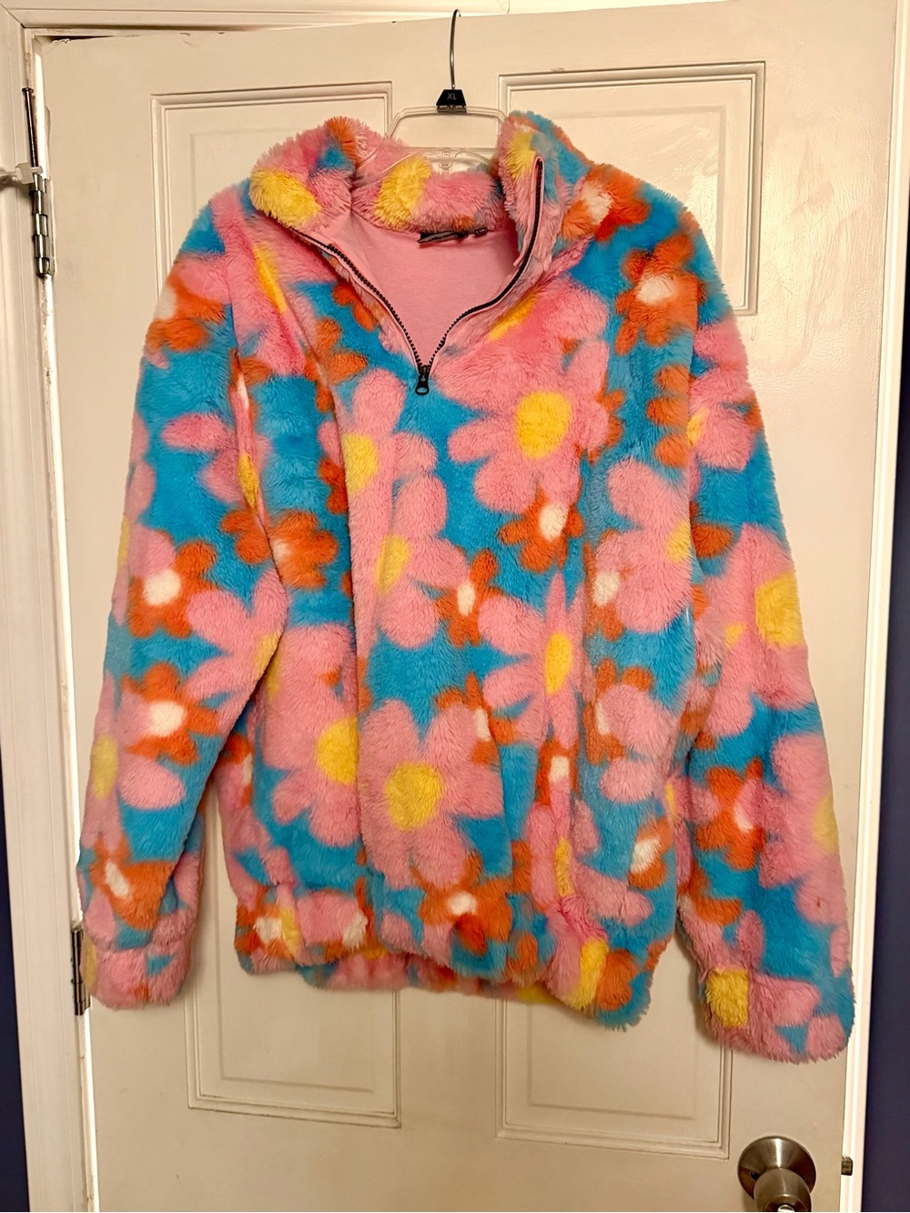 ASOS Oversized Floral Heavy QuarterZip Pullover Medium